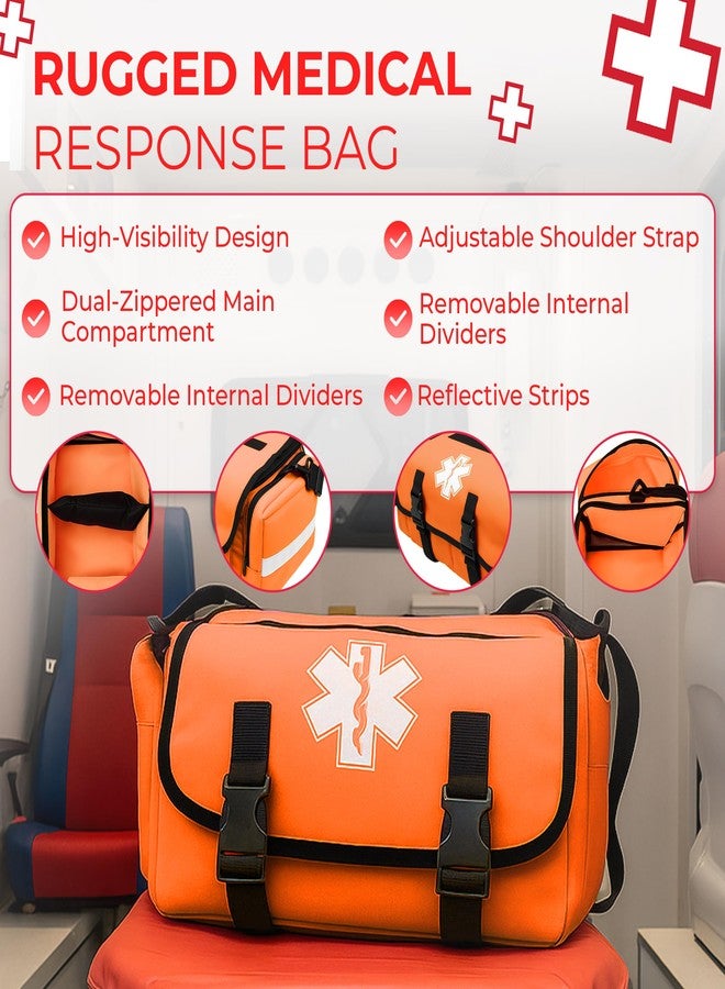 Ever Ready First Aid Fully Stocked EMT Trauma Bag – Tactical First Responder Medical Kit with Tourniquet, Chest Seals, Bleeding Control, Gauze, Shears & Bandages – Orange - Image 3